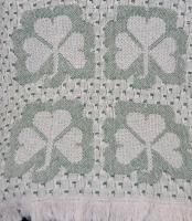 GREEN & CREAM SHAM THROW